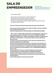 SALA DO EMPREENDEDOR ATUALIZA A POLÍTICA DE ATENDIMENTO DE ACORDO COM A LEI LGPD